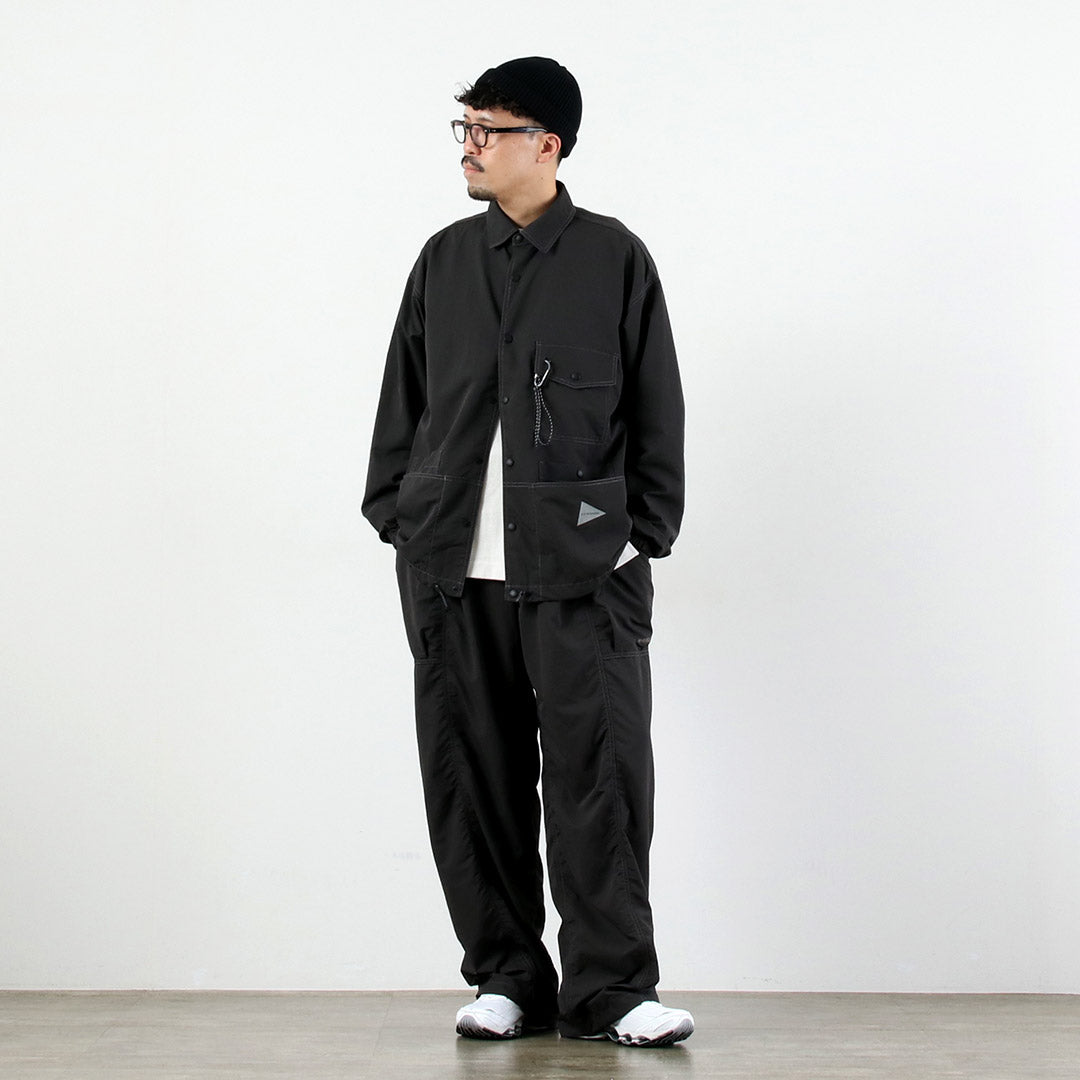 AND WANDER / Veste chemise en nylon froissé