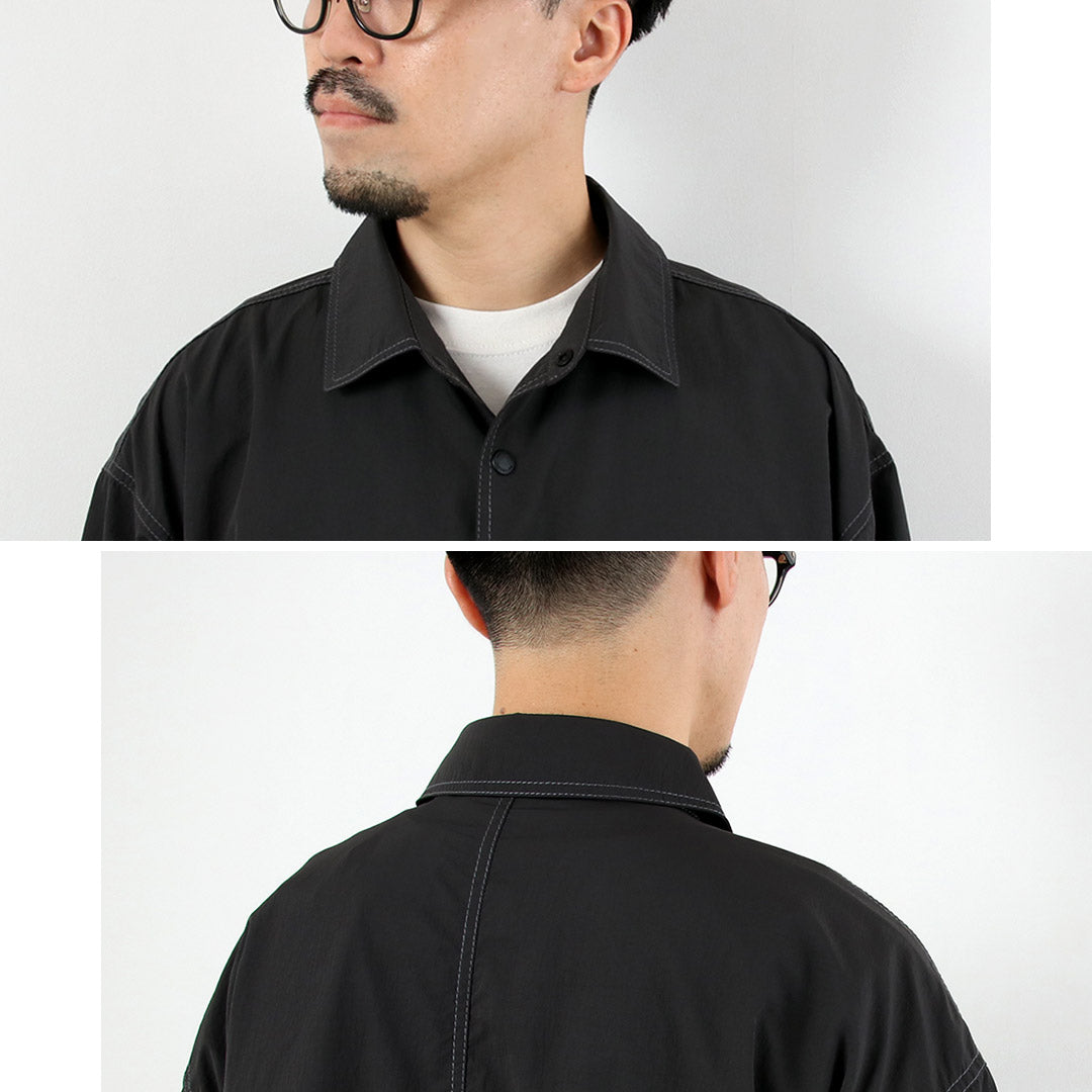 AND WANDER / Veste chemise en nylon froissé