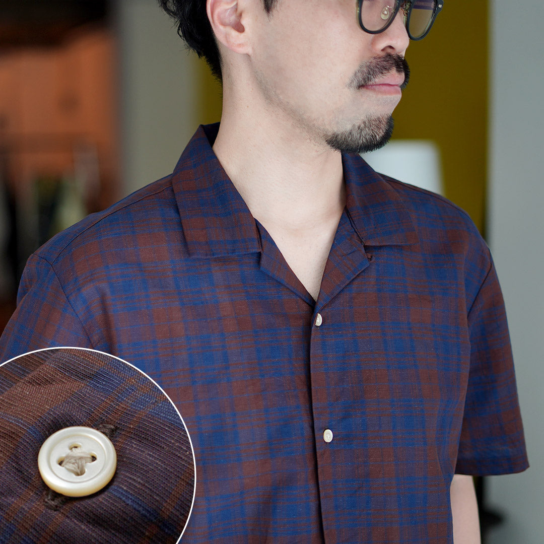 KEMA DESIGNS / Open Collar Short Sleeve Shirt