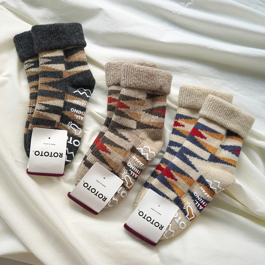 ROTOTO / Chaussettes de chambre en laine d'agneau mérinos Native