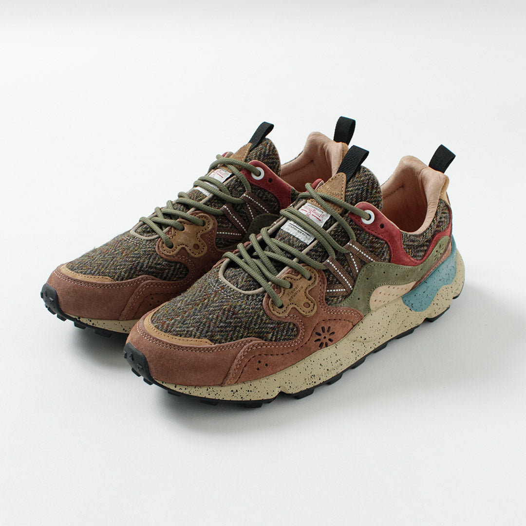 FLOWER MOUNTAIN / Yamano 3 Harris Tweed et baskets en daim de porc