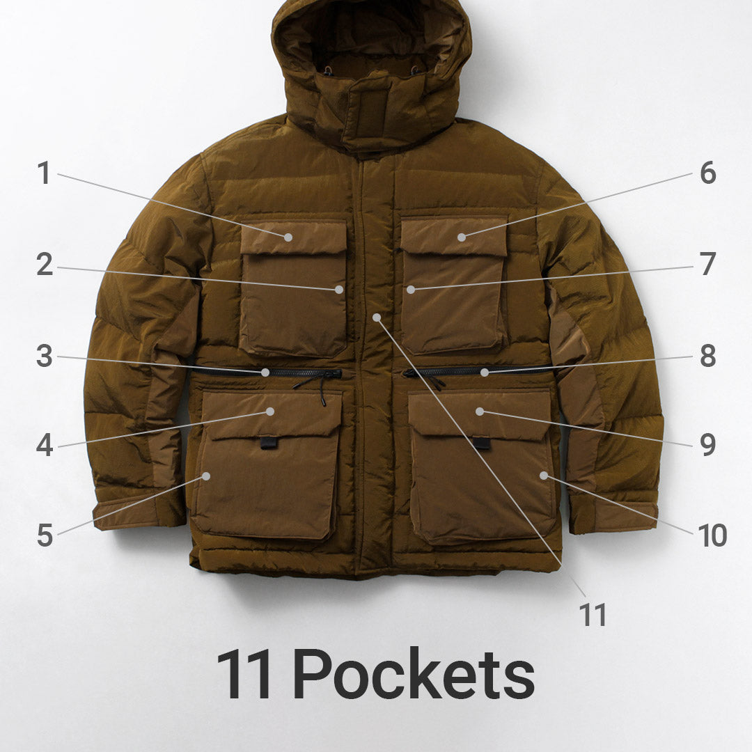 WHITE MOUNTAINEERING / TAION 콜라보레이션 립스톱 다운 재킷