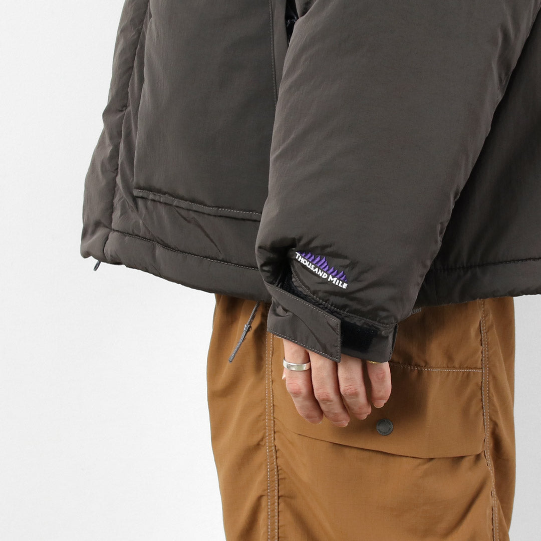 THOUSAND MILE / Stand Collar Padded Shadow Nylon Jacket