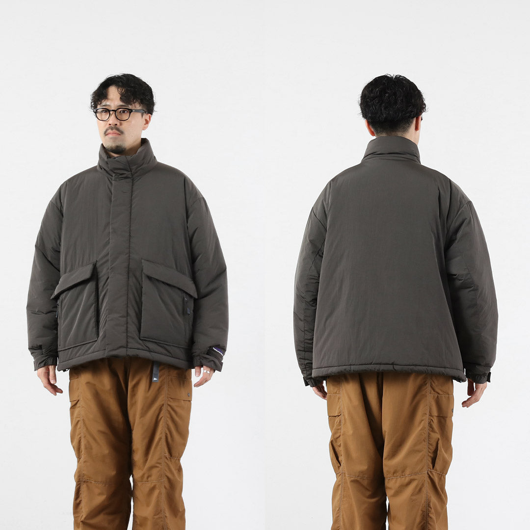THOUSAND MILE / Stand Collar Padded Shadow Nylon Jacket