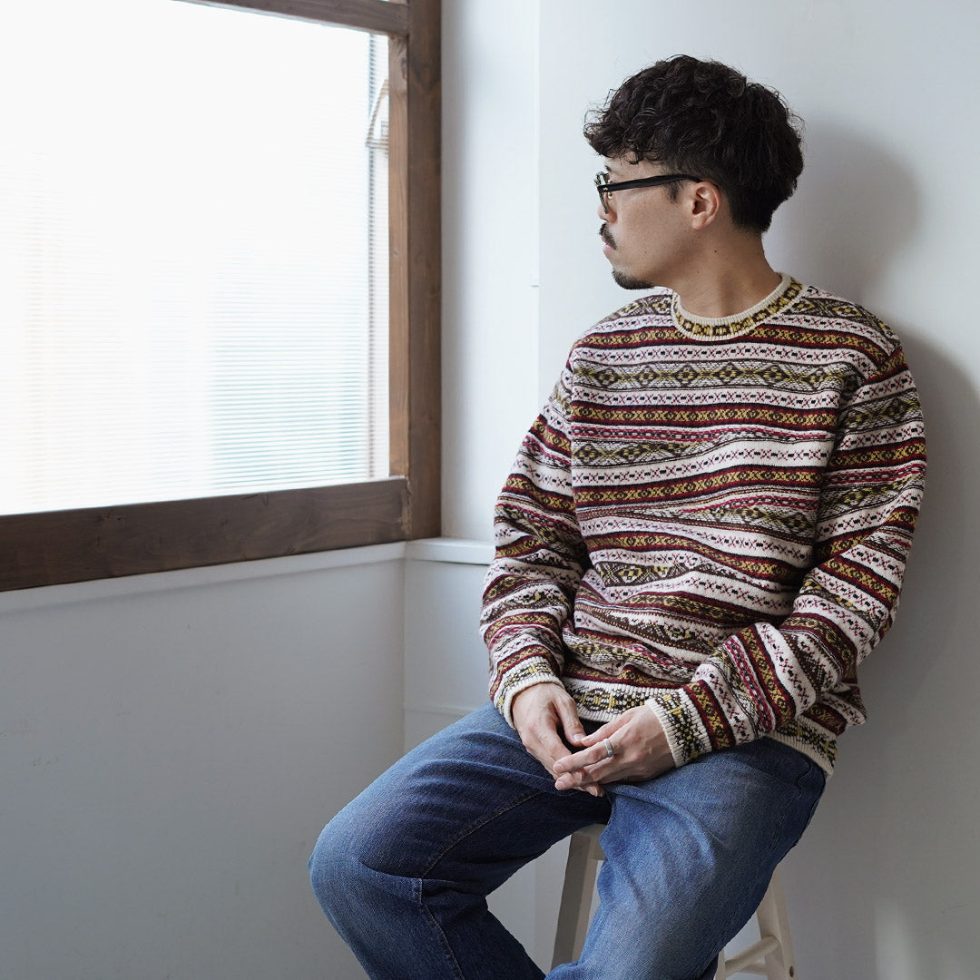 COOHEM / Crazy Fair Isle Knit Pullover