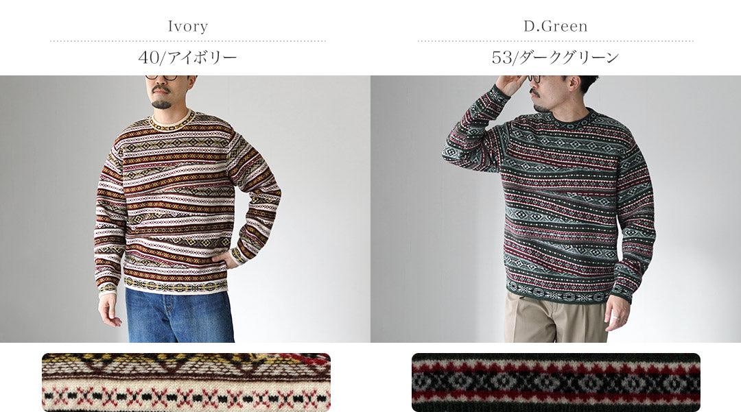 COOHEM / Crazy Fair Isle Knit Pullover
