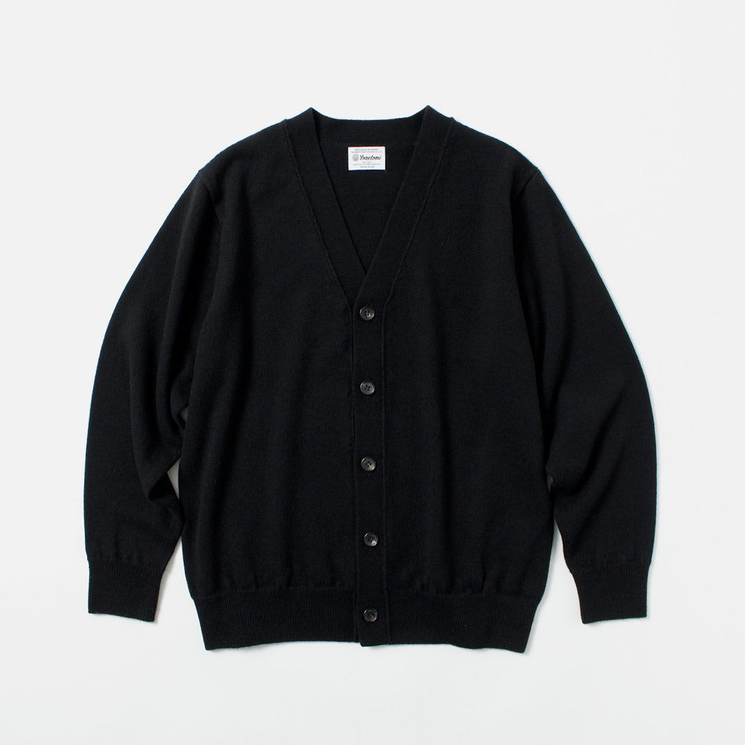 YONETOMI NEW BASIC / Rigid Cashmere Garment-Dyed Knit Cardigan