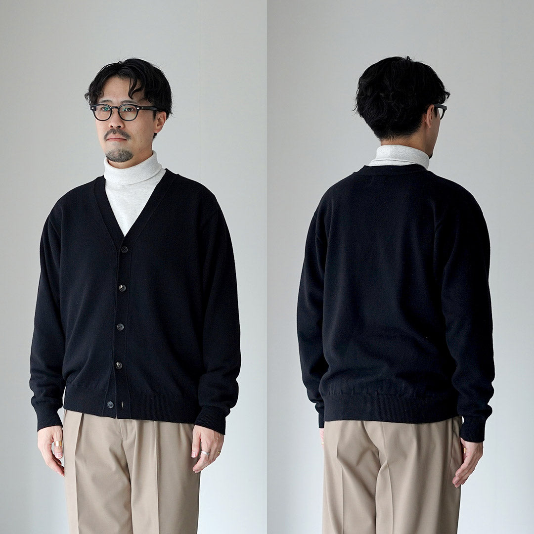 YONETOMI NEW BASIC / Rigid Cashmere Garment-Dyed Knit Cardigan