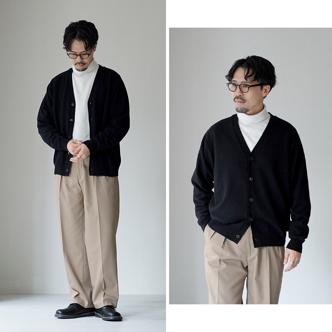 YONETOMI NEW BASIC / Rigid Cashmere Garment-Dyed Knit Cardigan