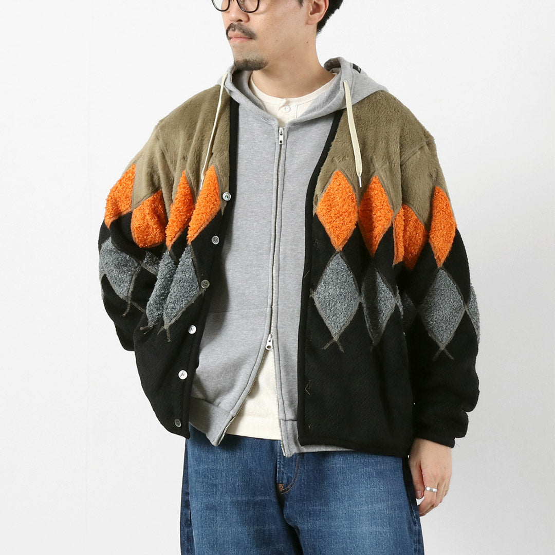 POURVOIRIE DE JUTE / Cardigan en polaire Argyle
