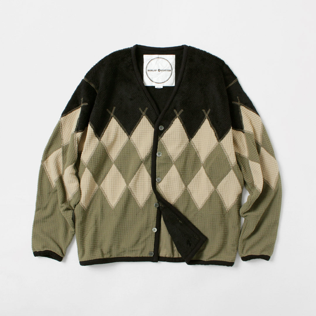 POURVOIRIE DE JUTE / Cardigan en polaire Argyle