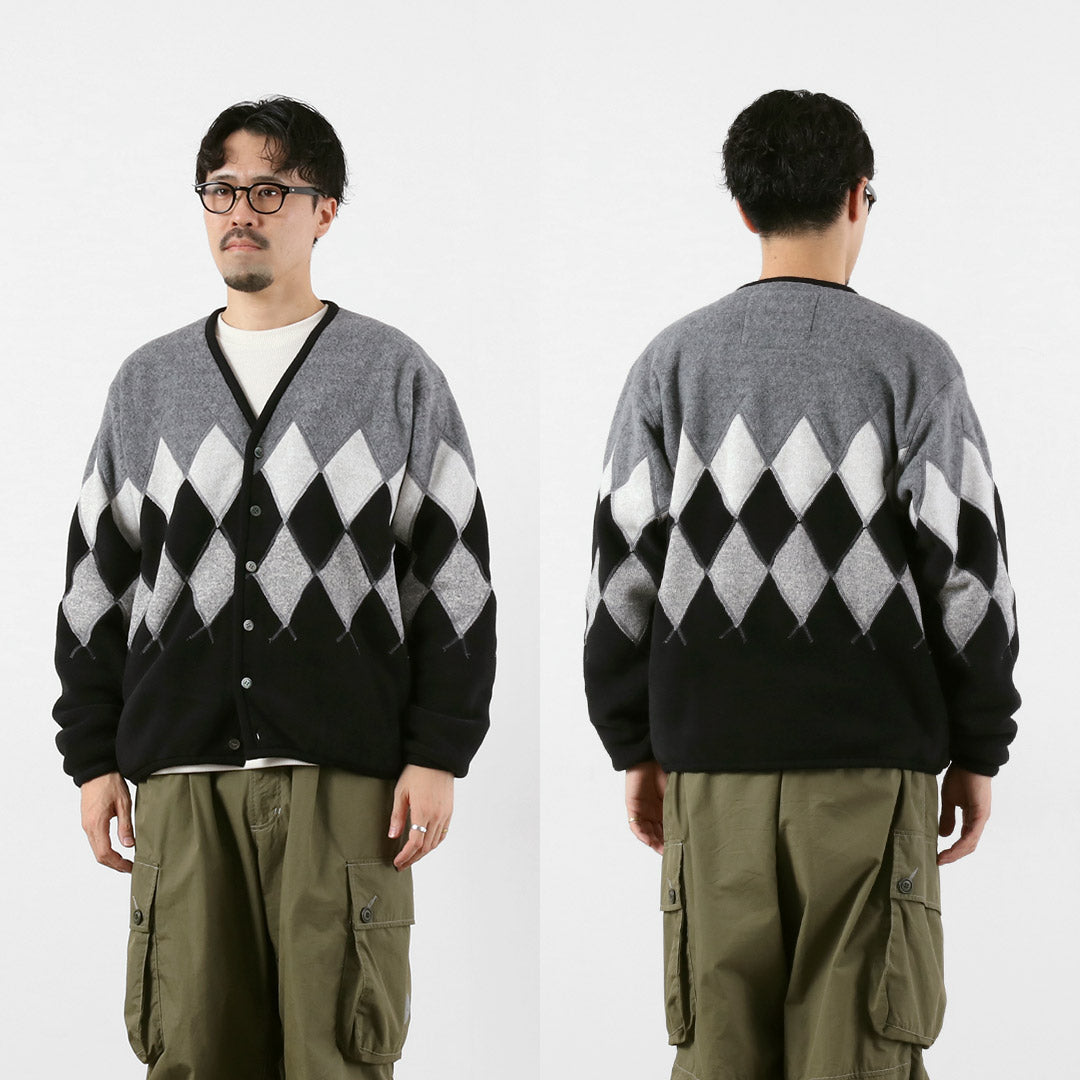 POURVOIRIE DE JUTE / Cardigan en polaire Argyle