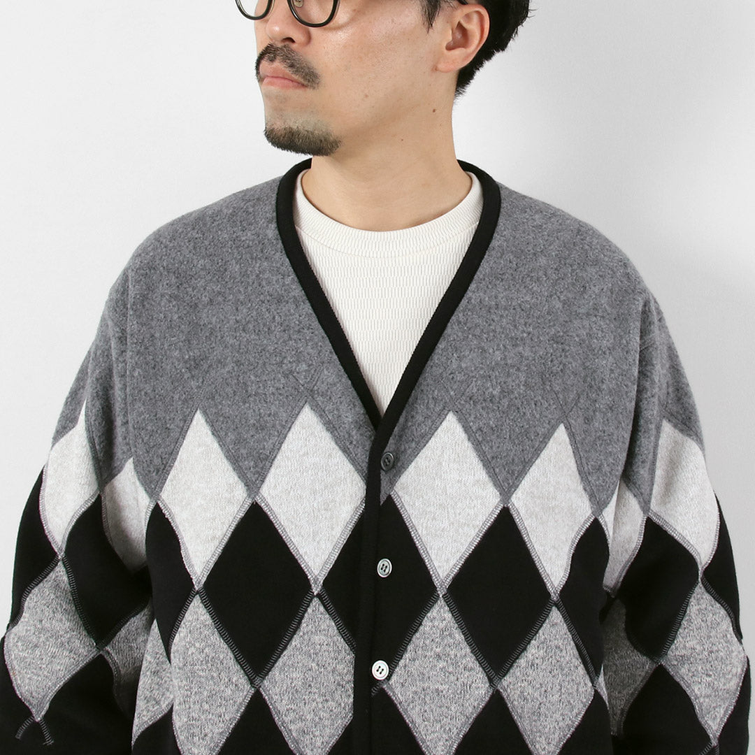 POURVOIRIE DE JUTE / Cardigan en polaire Argyle