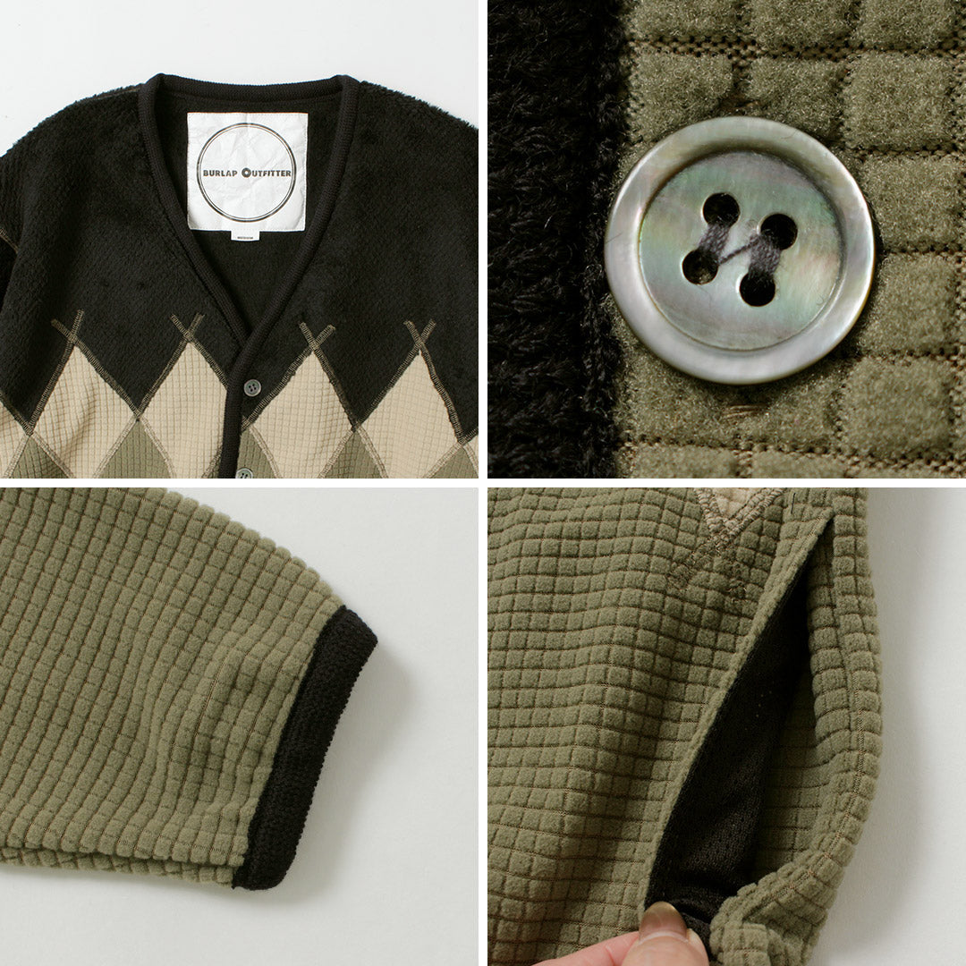POURVOIRIE DE JUTE / Cardigan en polaire Argyle