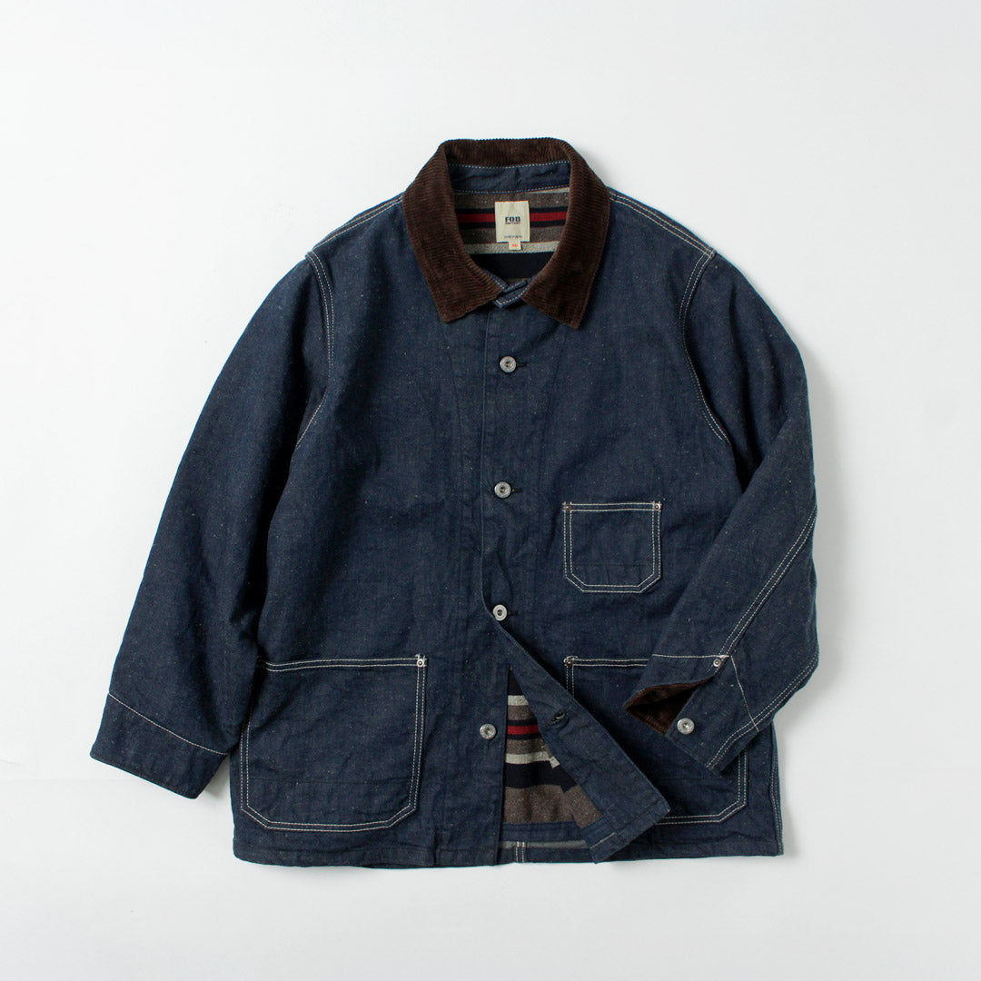 FOB FACTORY / F2456 Denim Chore Jacket with Blanket Liner