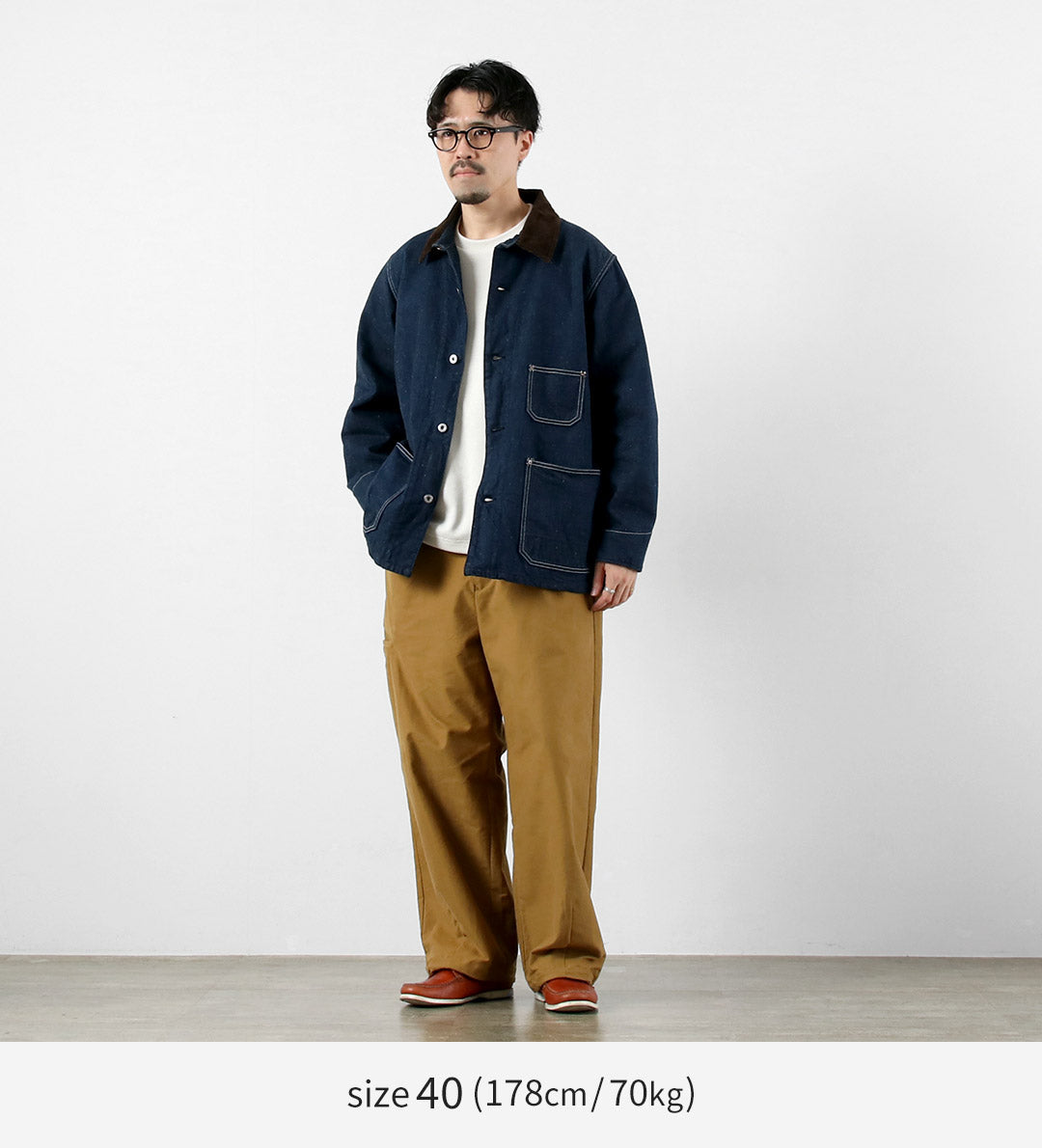 FOB FACTORY / F2456 Denim Chore Jacket with Blanket Liner