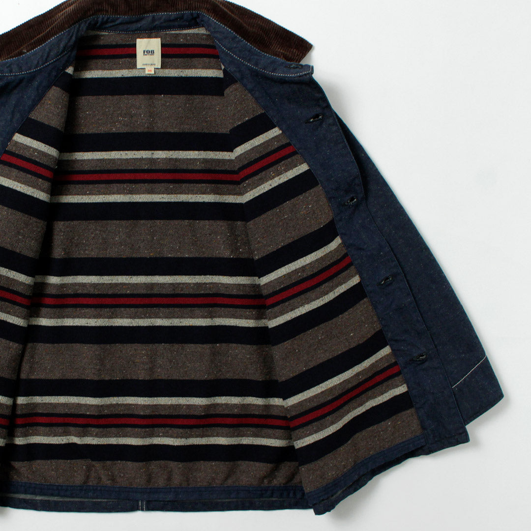 FOB FACTORY / F2456 Denim Chore Jacket with Blanket Liner