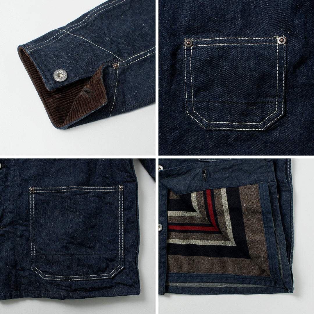 FOB FACTORY / F2456 Denim Chore Jacket with Blanket Liner