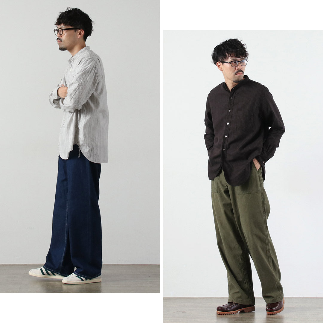 FOB FACTORY / F3511 밴드 칼라 셔츠