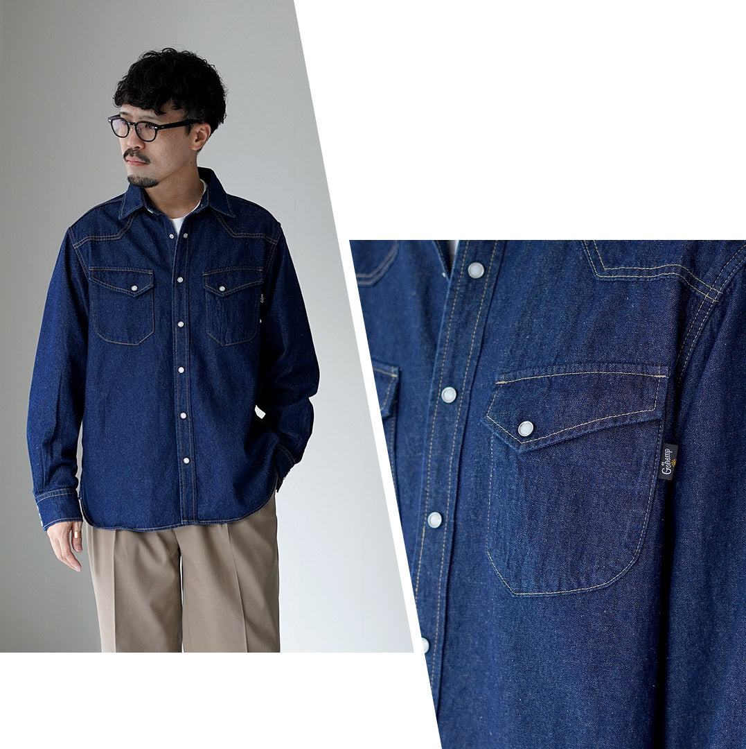 GOHEMP / Camisa vaquera vaquera de 7,5 oz
