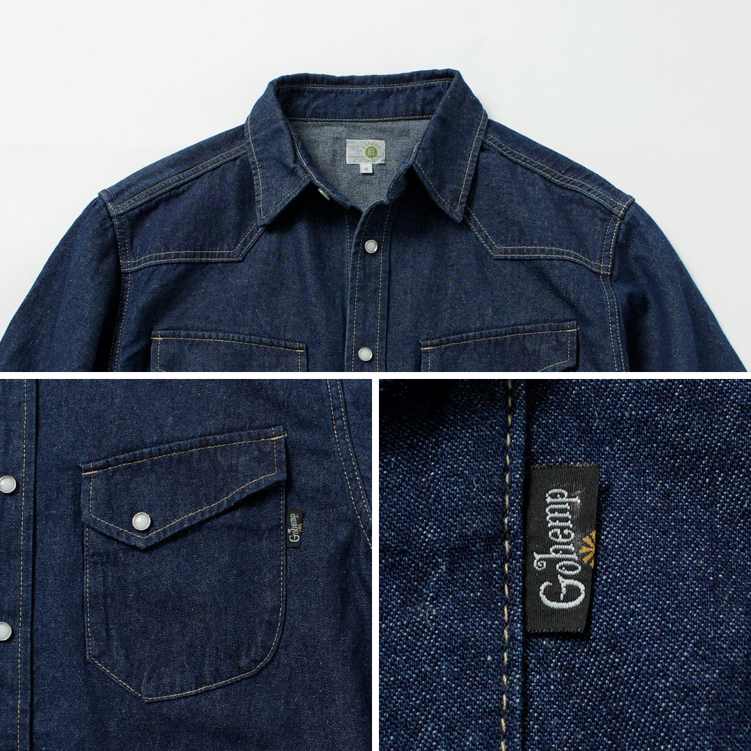 GOHEMP / Camisa vaquera vaquera de 7,5 oz