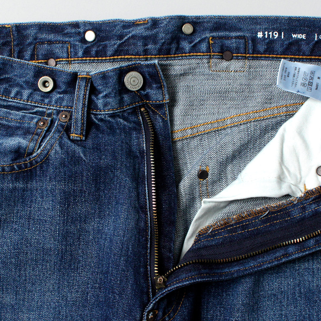 COUPES ORDINAIRES / Pantalon Large Denim Finition Usée