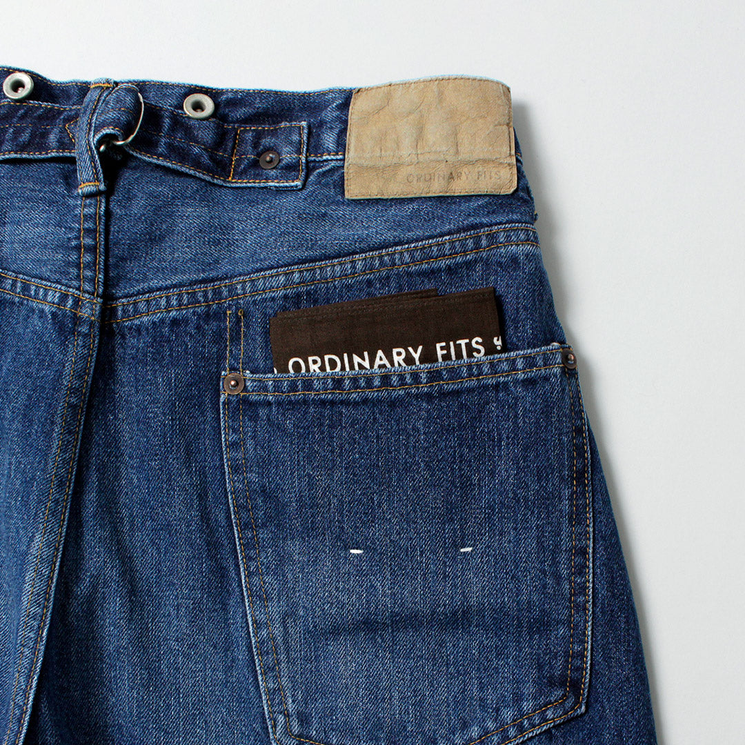 COUPES ORDINAIRES / Pantalon Large Denim Finition Usée