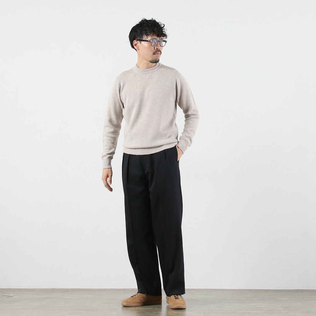 FANTASTICDAYS / Pantalon large à 2 plis en sergé de laine de polyester