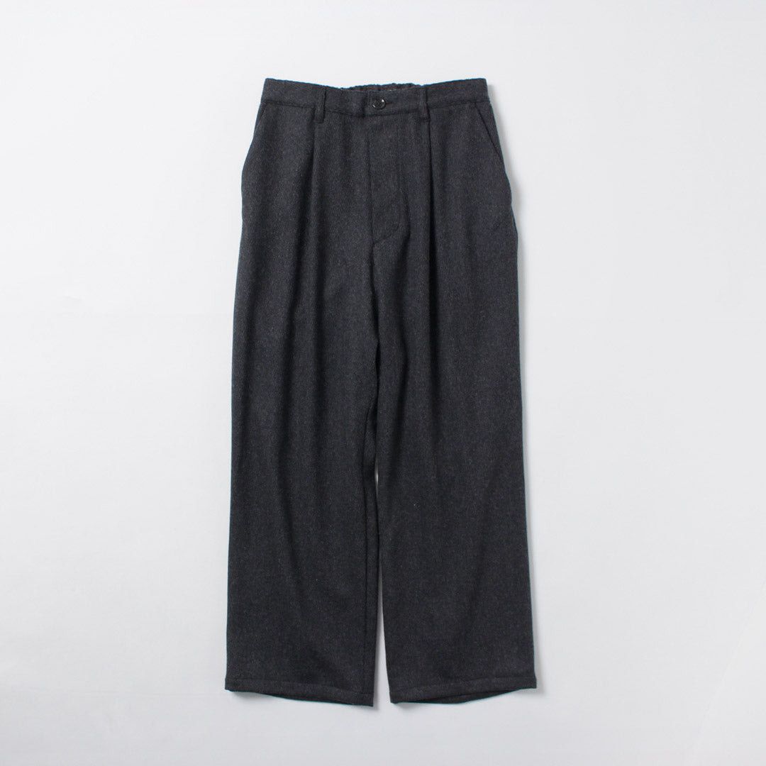 RE HECHO EN TOKIO JAPÓN / Pantalones anchos Kersey de lana y cachemira