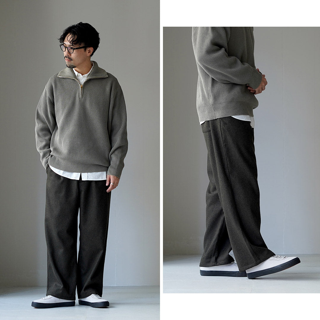 RE HECHO EN TOKIO JAPÓN / Pantalones anchos Kersey de lana y cachemira