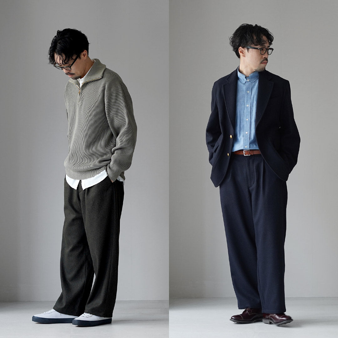 RE HECHO EN TOKIO JAPÓN / Pantalones anchos Kersey de lana y cachemira