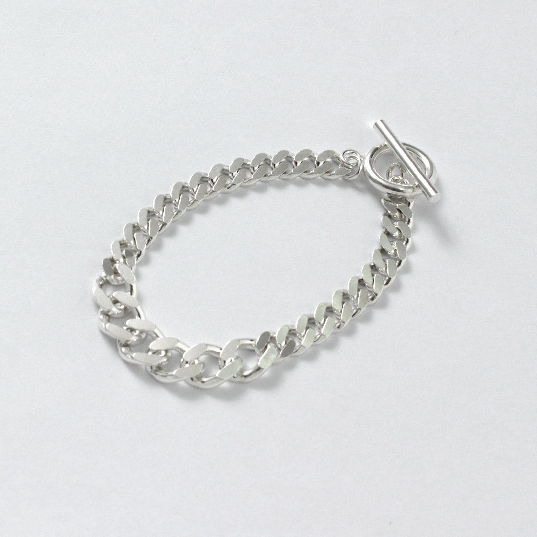 TMW / Pulsera mixta de cadena curva de plata de ley