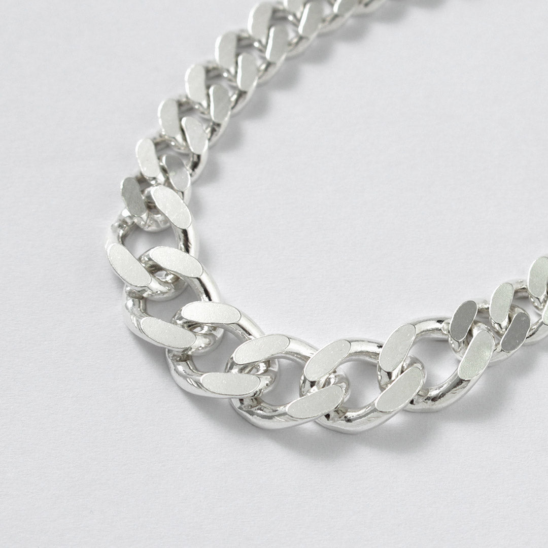 TMW / Pulsera mixta de cadena curva de plata de ley