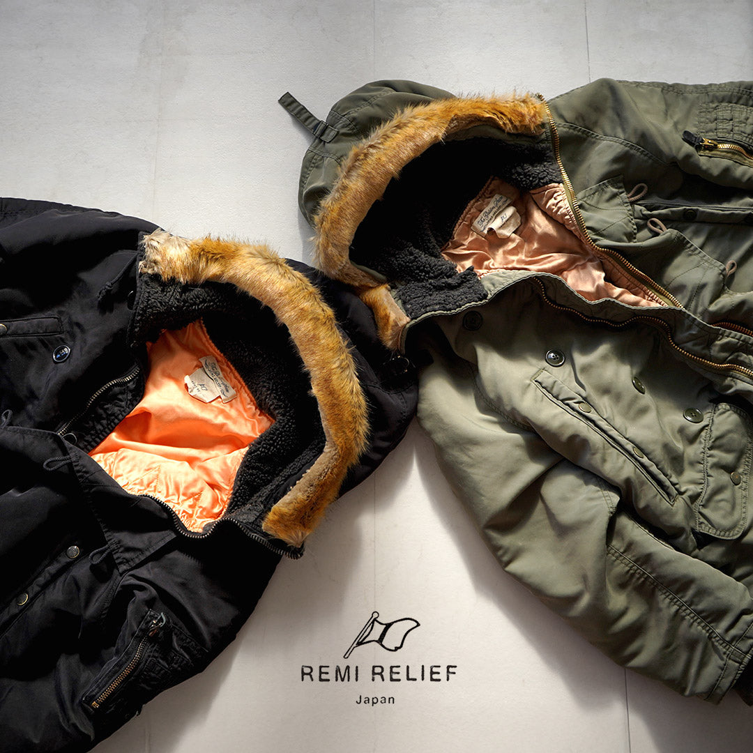 REMI RELIEF / Recycled Nylon Twill N-3B Eco Fur Jacket