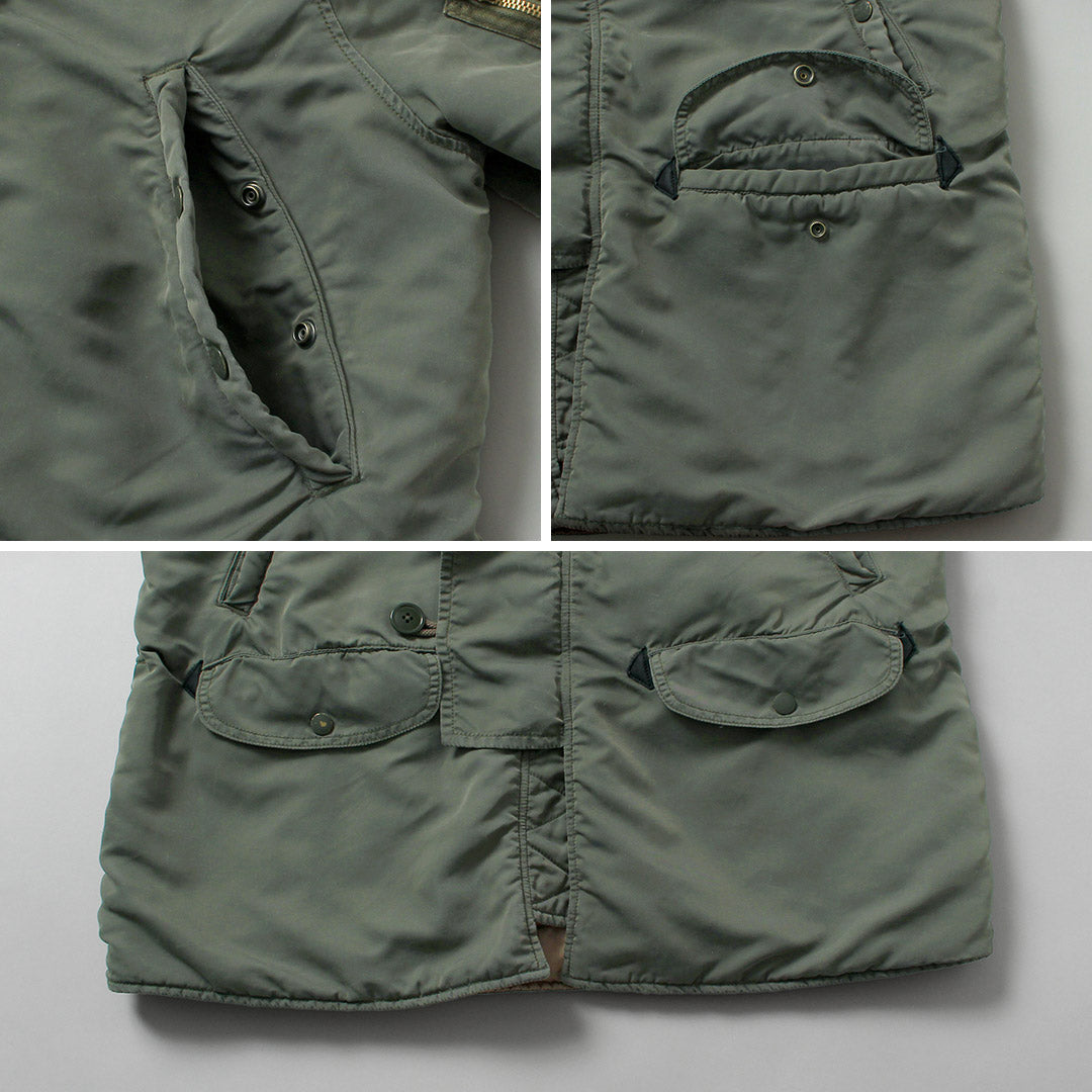 REMI RELIEF / Recycled Nylon Twill N-3B Eco Fur Jacket