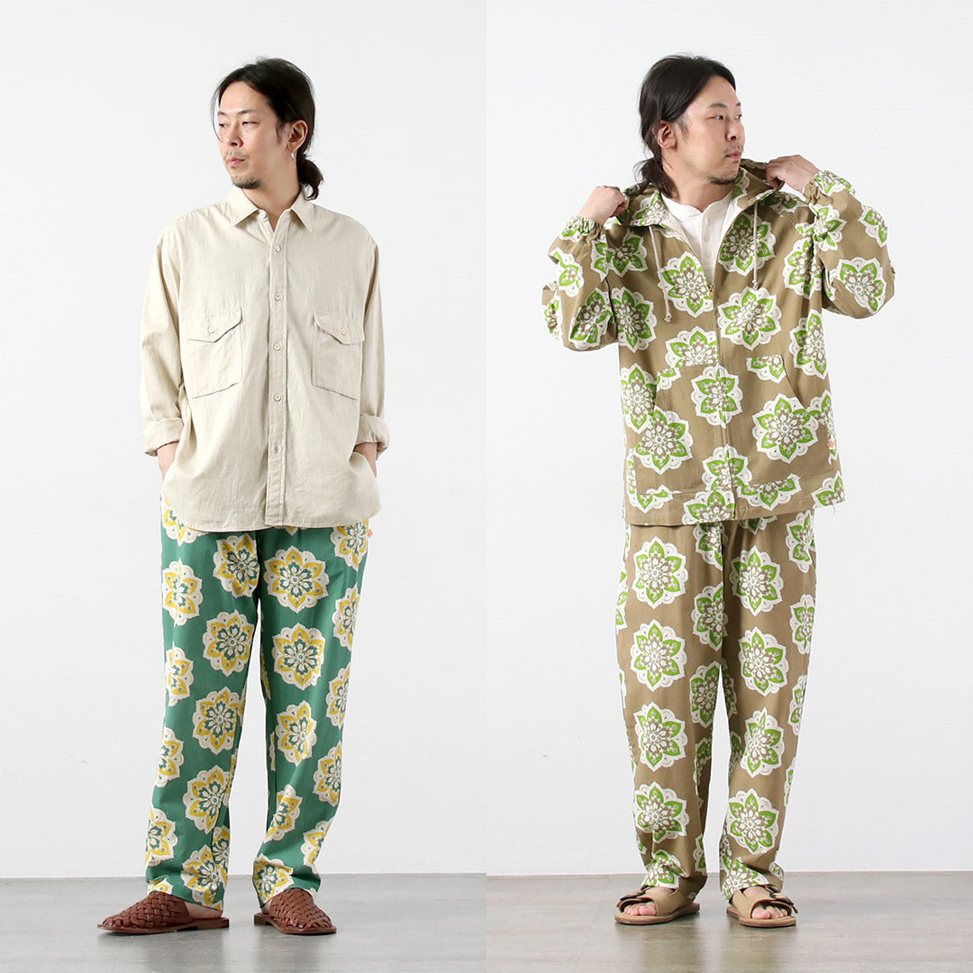 HAVE A GRATEFUL DAY / Round Design Print Ample Easy Pants