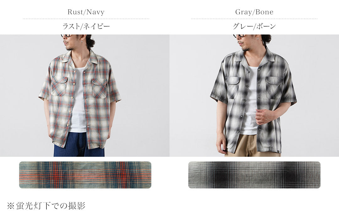 PENDLETON / Open Collar Short Sleeve Shirt