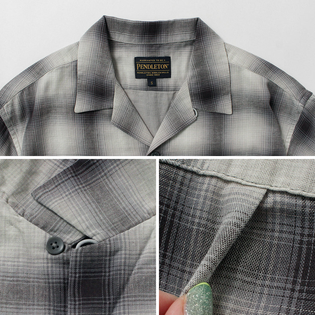 PENDLETON / Open Collar Short Sleeve Shirt