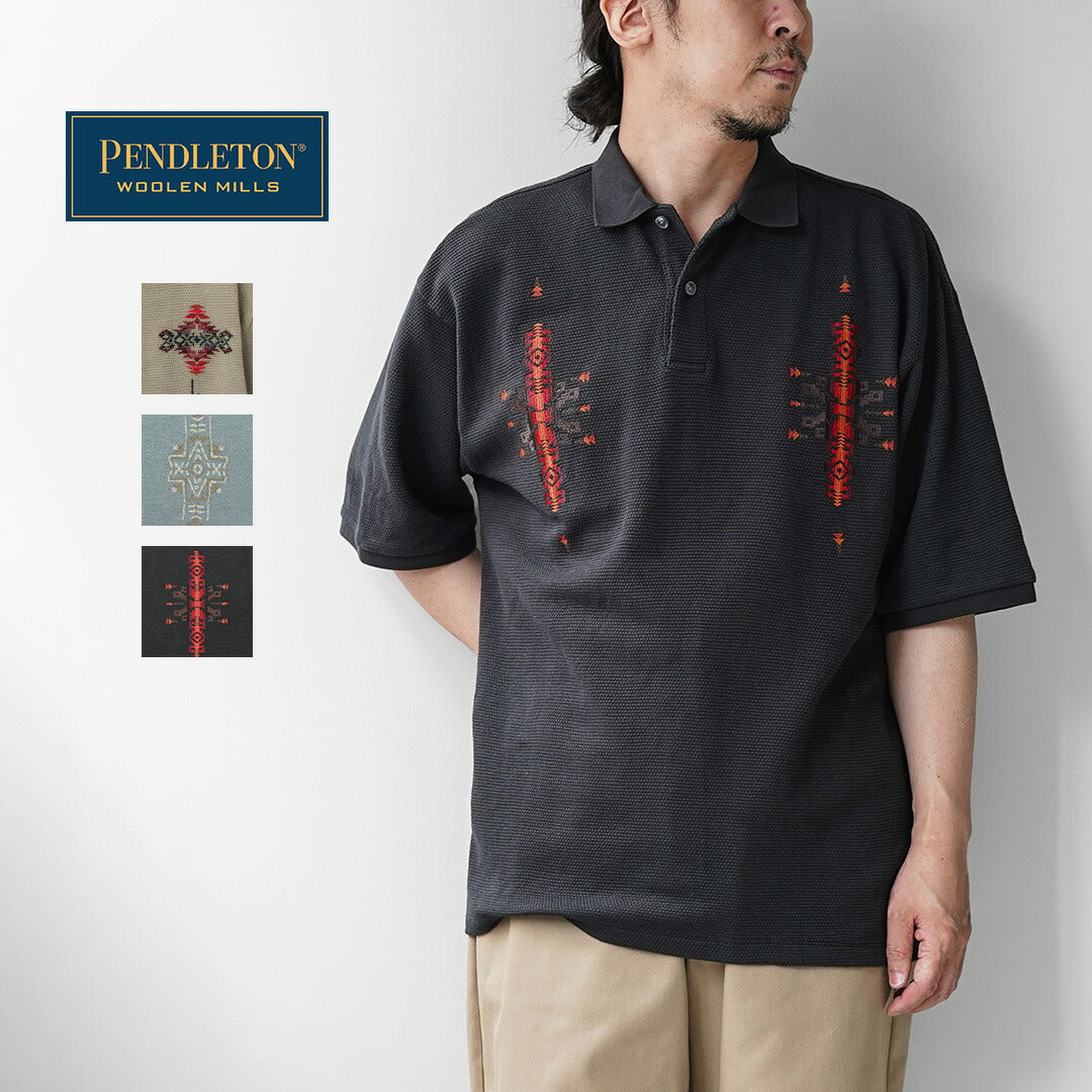PENDLETON / Oni Kanoko 刺繡 Polo 衫