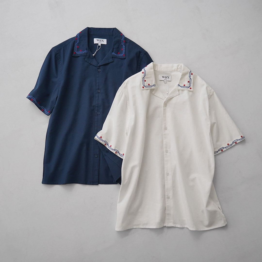 WAX LONDON / Didcot Embroidered Short Sleeve Shirt