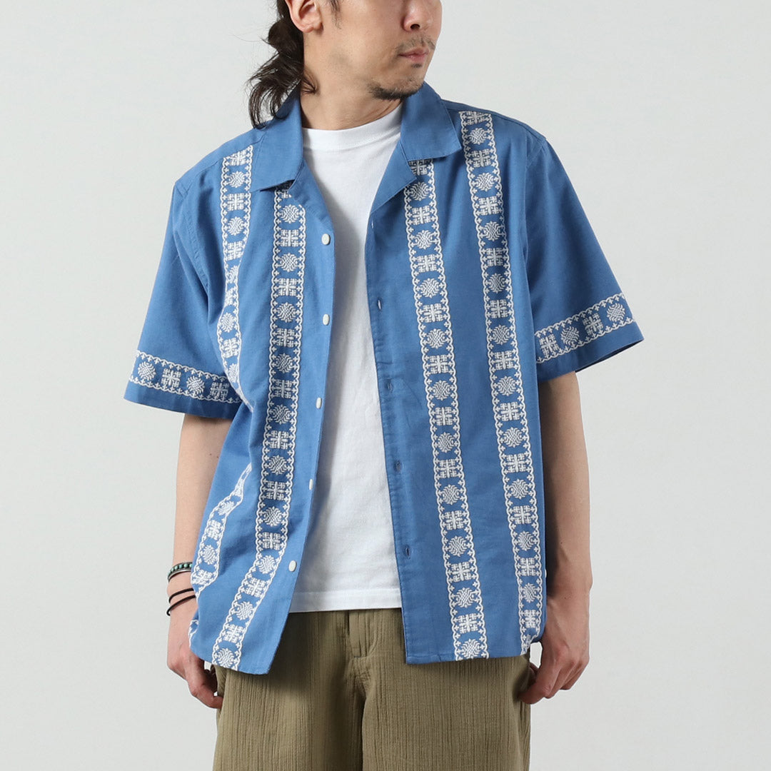 WAX LONDON / Didcot Short Sleeve Shirt - Placement Border