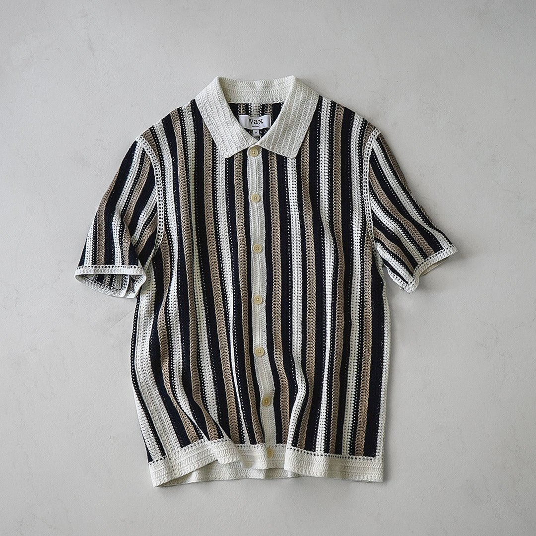 WAX LONDON / Porto Polo Shirt - Stripe Crochet