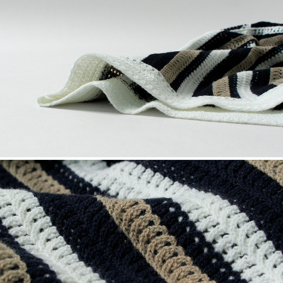 WAX LONDON / Porto Polo Shirt - Stripe Crochet