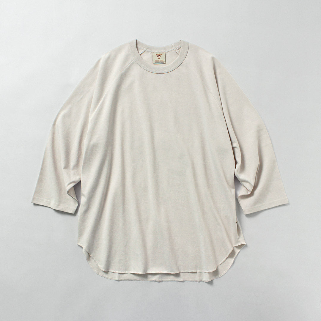 HEALTHKNIT / HEALTHKNIT × RAG T-shirt exclusif à manches 3/4 et col rond raglan Jersey sec à extrémités ouvertes Finition désodorisante antibactérienne