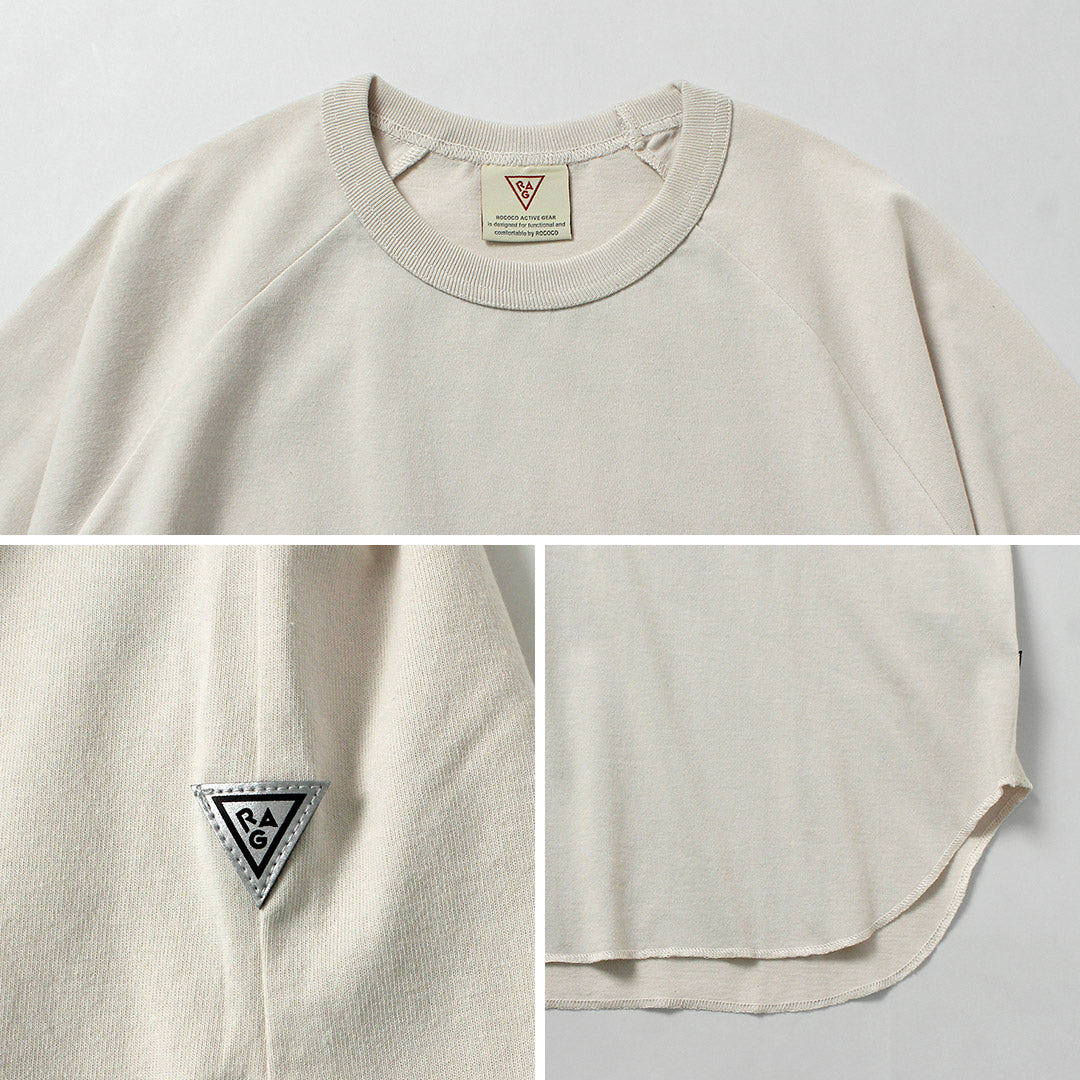 HEALTHKNIT / HEALTHKNIT × RAG T-shirt exclusif à manches 3/4 et col rond raglan Jersey sec à extrémités ouvertes Finition désodorisante antibactérienne