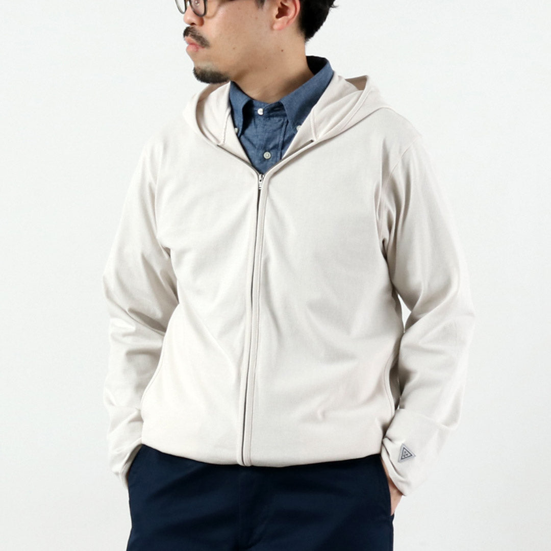 HEALTHKNIT / RAG Exclusivo Healthknit × Rag S/S Tee Sudadera con capucha y cremallera Jersey seco de extremo abierto Acabado desodorizante antibacteriano