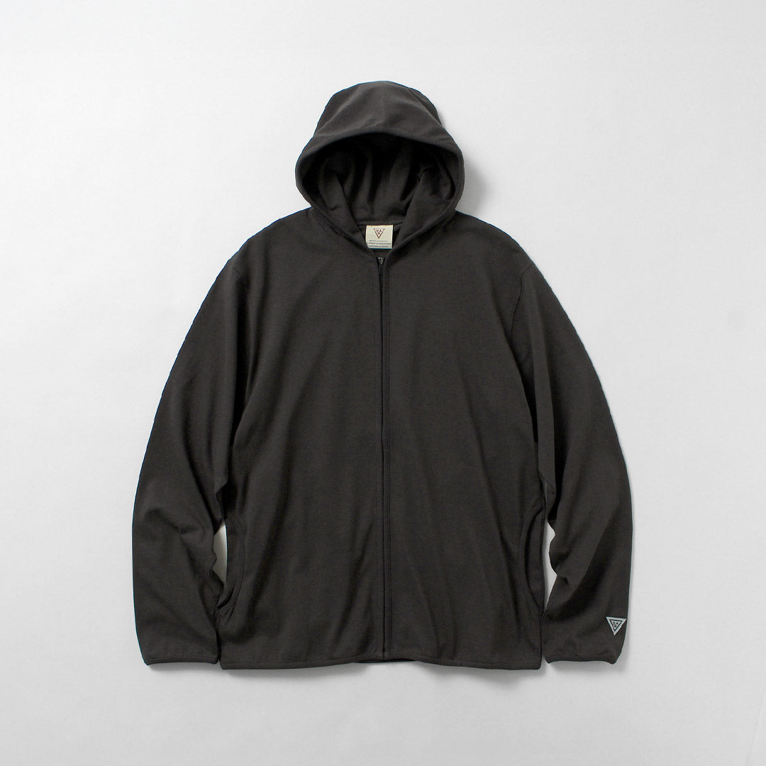 HEALTHKNIT / RAG Exclusivo Healthknit × Rag S/S Tee Sudadera con capucha y cremallera Jersey seco de extremo abierto Acabado desodorizante antibacteriano