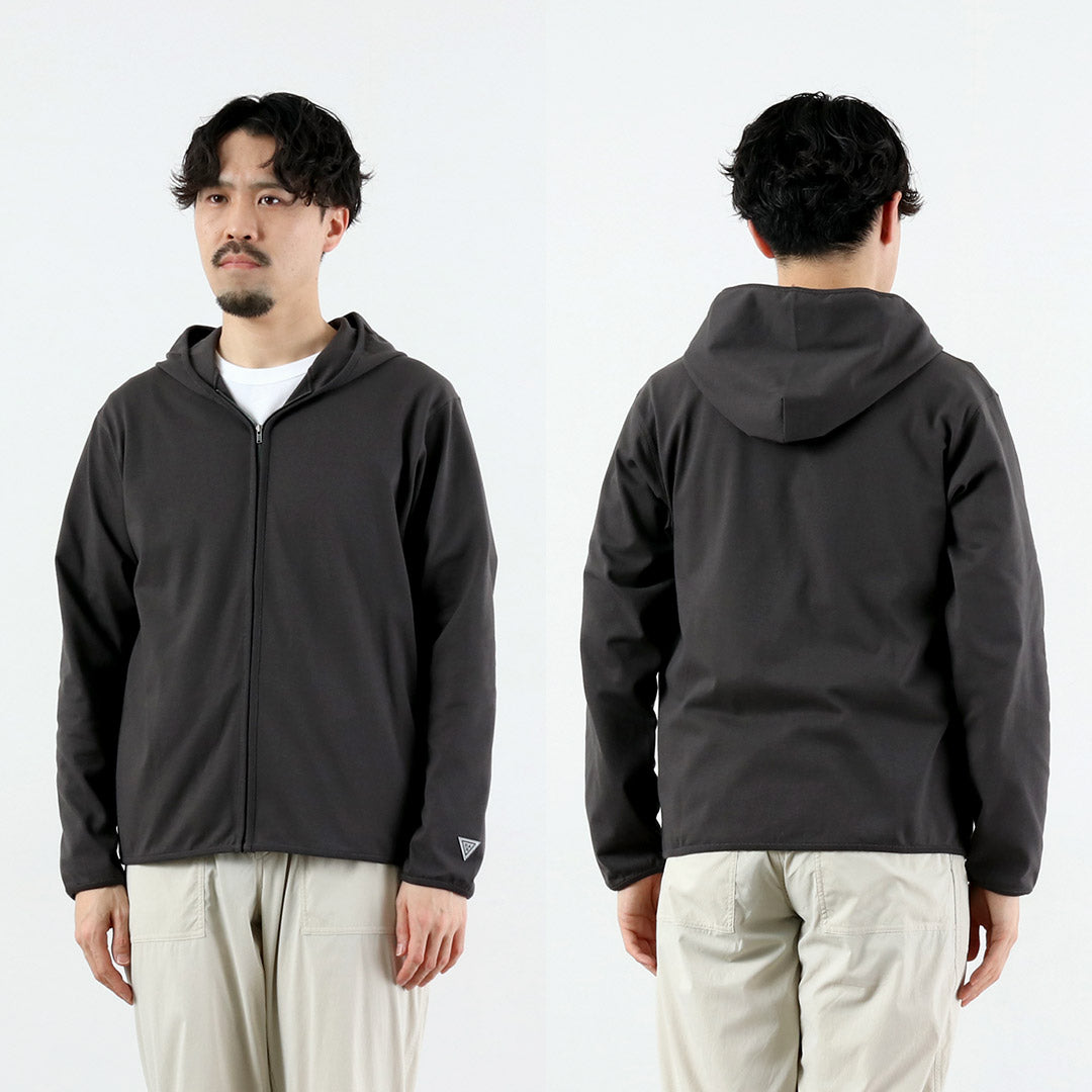 HEALTHKNIT / RAG Exclusivo Healthknit × Rag S/S Tee Sudadera con capucha y cremallera Jersey seco de extremo abierto Acabado desodorizante antibacteriano