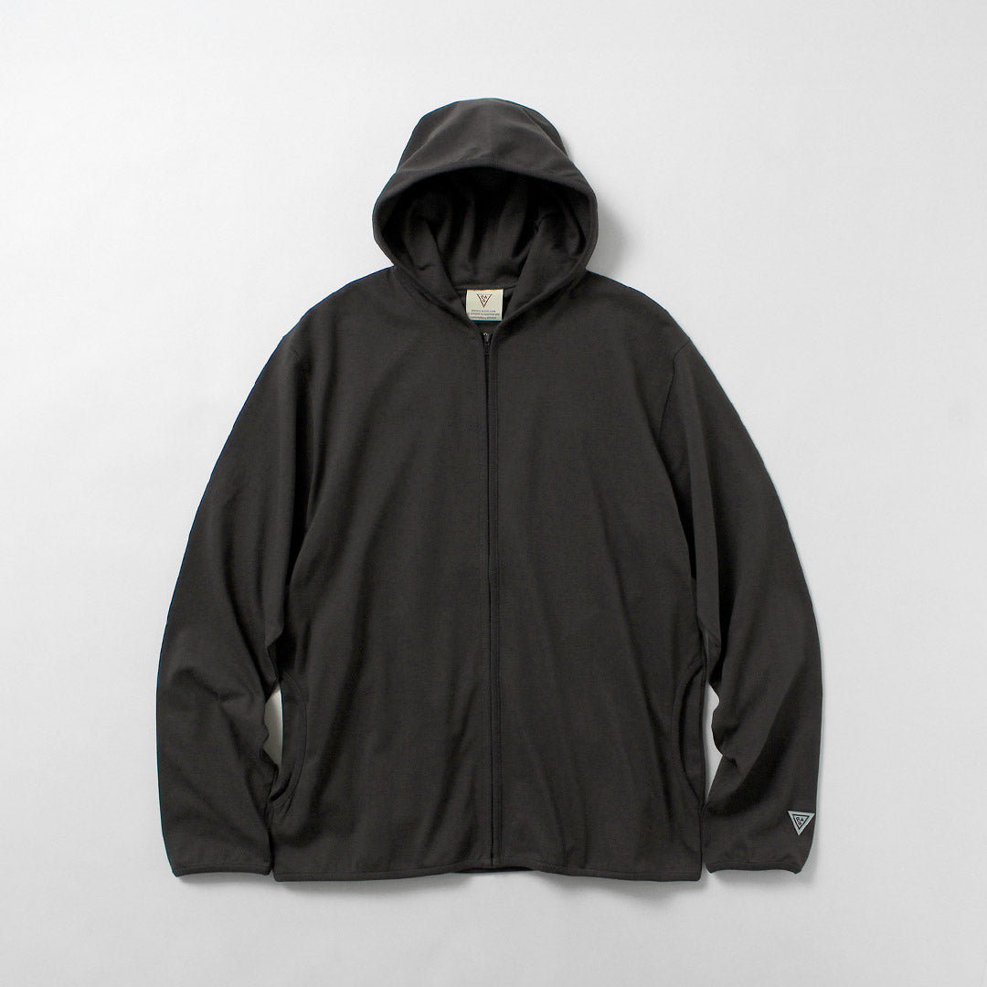 HEALTHKNIT / RAG Exclusivo Healthknit × Rag S/S Tee Sudadera con capucha y cremallera Jersey seco de extremo abierto Acabado desodorizante antibacteriano