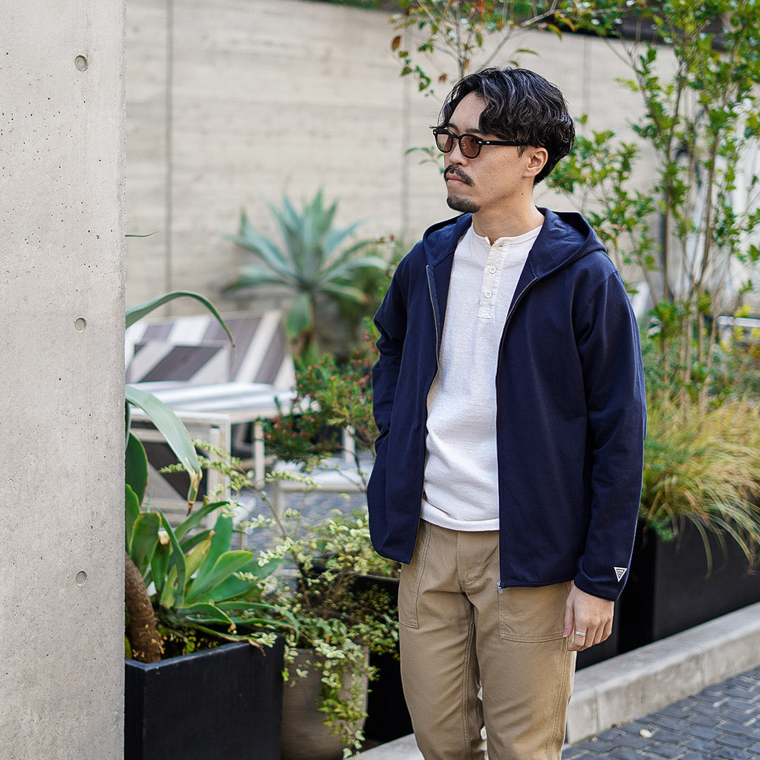HEALTHKNIT / RAG Exclusivo Healthknit × Rag S/S Tee Sudadera con capucha y cremallera Jersey seco de extremo abierto Acabado desodorizante antibacteriano